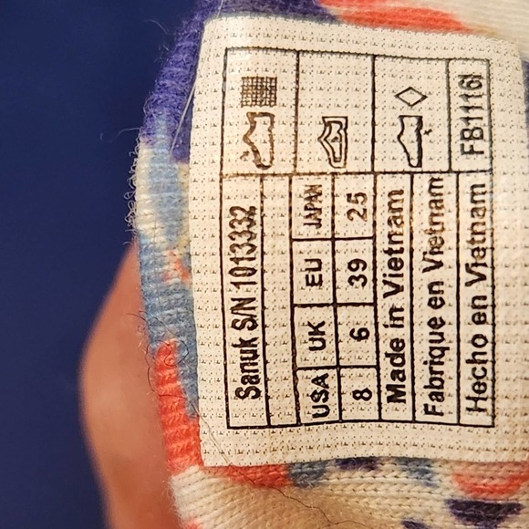 Sanuk‎ Floral Cloth Strap Women's Sz.8 Sandals - Picture 10 of 10